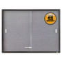 Quartet Enclosed Indoor Cork/Fabric Bulletin Board with 2 Sliding Glass Doors, 48" x 36", Gray Surface, Graphite Gray Aluminum Frame