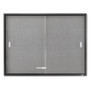 Quartet Enclosed Indoor Cork/Fabric Bulletin Board with 2 Sliding Glass Doors, 48" x 36", Gray Surface, Graphite Gray Aluminum Frame