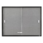 Quartet Enclosed Indoor Cork/Fabric Bulletin Board with 2 Sliding Glass Doors, 48" x 36", Gray Surface, Graphite Gray Aluminum Frame