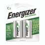 Energizer NiMH Rechargeable C Batteries, 1.2 V, 2/Pack