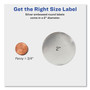 Avery Round Labels, Inkjet Printers, 2" dia, Silver, 12/Sheet, 8 Sheets/Pack