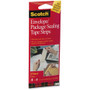 Scotch Envelope/Package Sealing Tape Strips - 6" Length x 2" Width x 3.1 mil Thickness - 3" Core - Clear - Synthetic Rubber Backing - Split Resistant, Moisture Resistant