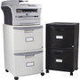 Storex Two-Drawer Mobile Filing Cabinet, 2 Legal/Letter-Size File Drawers, Black/Teal, 14.75" x 18.25" x 26"