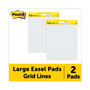 Post-it Easel Pads Super Sticky Vertical-Orientation Self-Stick Easel Pads, Quadrille Rule (1 sq/in), 25 x 30, White, 30 Sheets, 2/Carton View Product Image