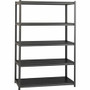 Lorell Iron Horse 3200 lb Capacity Riveted Shelving - 5 Shelf(ves) - 72" Height x 48" Width x 24" Depth - 30% Recycled - Black - Steel, Laminate