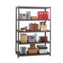 Lorell Iron Horse 3200 lb Capacity Riveted Shelving - 5 Shelf(ves) - 72" Height x 48" Width x 24" Depth - 30% Recycled - Black - Steel, Laminate