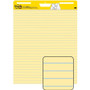 Post-it Easel Pads Super Sticky Vertical-Orientation Self-Stick Easel Pad Value Pack, Presentation Format (1.5" Rule), 25 x 30, Yellow, 30 Sheets, 4/Carton