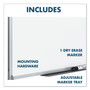 Mead Dry Erase Board with Aluminum Frame, 72" x 48", White Surface, Satin Aluminum Frame