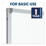 Mead Dry Erase Board with Aluminum Frame, 72" x 48", White Surface, Satin Aluminum Frame