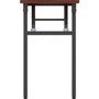 Lorell Folding Training Table - Melamine Top - 60" Table Top Width x 18" Table Top Depth x 1" Table Top Thickness - 30" Height - Assembly Required - Mahogany