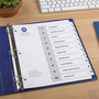 Avery Customizable Table of Contents Ready Index Black and White Dividers, 10-Tab, 1 to 10, 11 x 8.5, White, 6 Sets
