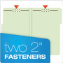 Pendaflex Heavy-Duty Pressboard Folders with Embossed Fasteners, 1/3-Cut Tabs, 2" Expansion, 2 Fasteners, Legal Size, Green, 25/Box