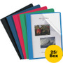 Oxford Clear Front Standard Grade Report Cover, Three-Prong Fastener, 0.5" Capacity, 8.5 x 11, Clear/Assorted, 25/Box