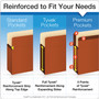 Pendaflex Heavy-Duty End Tab File Pockets, 3.5" Expansion, Letter Size, Red Fiber, 10/Box