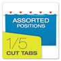 Pendaflex Colored Reinforced Hanging Folders, Legal Size, 1/5-Cut Tabs, Blue, 25/Box
