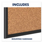 Quartet Classic Series Bulletin Board - 36" Board Height x 60" Board Width - Brown Natural Cork Surface - Self-healing, Durable, Sturdy - Black Aluminum Frame
