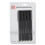 TRU RED Quick Dry Gel Pen, Stick, Medium 0.7 mm, Black Ink, Black Barrel, 5/Pack