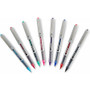 uniball VISION Rollerball Pen, Stick, Extra-Fine 0.5 mm, Blue Ink, Gray/Blue/Clear Barrel, Dozen