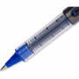 uniball VISION Rollerball Pen, Stick, Extra-Fine 0.5 mm, Blue Ink, Gray/Blue/Clear Barrel, Dozen