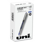 uniball VISION Rollerball Pen, Stick, Extra-Fine 0.5 mm, Blue Ink, Gray/Blue/Clear Barrel, Dozen