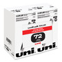 uniball Rollerball Pen, Stick, Extra-Fine 0.5 mm, Black Ink, Black Barrel, 72/Pack