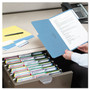 Smead SuperTab Colored File Folders, 1/3-Cut Tabs: Assorted, Letter Size, 0.75" Expansion, 11-pt Stock, Blue, 100/Box