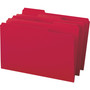 Smead Colored File Folders, 1/3-Cut Tabs: Assorted, Legal Size, 0.75" Expansion, Red, 100/Box