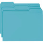 Smead Colored File Folders, 1/3-Cut Tabs: Assorted, Letter Size, 0.75" Expansion, Teal, 100/Box (SMD13143) View Product Image