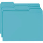 Smead Colored File Folders, 1/3-Cut Tabs: Assorted, Letter Size, 0.75" Expansion, Teal, 100/Box