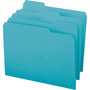 Smead Colored File Folders, 1/3-Cut Tabs: Assorted, Letter Size, 0.75" Expansion, Teal, 100/Box
