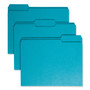 Smead Colored File Folders, 1/3-Cut Tabs: Assorted, Letter Size, 0.75" Expansion, Teal, 100/Box