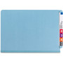 Smead End Tab Pressboard Classification Folders, Six SafeSHIELD Fasteners, 2" Expansion, 2 Dividers, Legal Size, Blue, 10/Box (SMD29781) View Product Image
