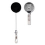 Advantus Premier Heavy-Duty Retractable ID Card Reel, 24" Extension, Black/Silver, 12/Box
