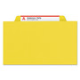 Smead Eight-Section Pressboard Top Tab Classification Folders, Eight SafeSHIELD Fasteners, 3 Dividers, Letter Size, Yellow, 10/Box
