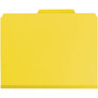 Smead Eight-Section Pressboard Top Tab Classification Folders, Eight SafeSHIELD Fasteners, 3 Dividers, Letter Size, Yellow, 10/Box