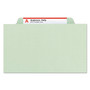 Smead Pressboard Classification Folders, Six SafeSHIELD Fasteners, 2/5-Cut Tabs, 2 Dividers, Letter Size, Gray-Green, 10/Box (SMD14076) View Product Image