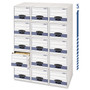 Bankers Box STOR/DRAWER STEEL PLUS Extra Space-Savings Storage Drawers, 10.5" x 25.25" x 5.25", White/Blue, 12/Carton (FEL00302) View Product Image