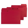 Smead SuperTab Colored File Folders, 1/3-Cut Tabs: Assorted, Letter Size, 0.75" Expansion, 11-pt Stock, Red, 100/Box