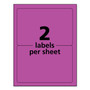 Avery High-Visibility Permanent Laser ID Labels, 5.5 x 8.5, Neon Magenta, 200/Box