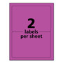 Avery High-Visibility Permanent Laser ID Labels, 5.5 x 8.5, Neon Magenta, 200/Box (AVE5948) View Product Image