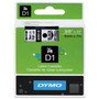 DYMO D1 High-Performance Polyester Removable Label Tape, 0.37" x 23 ft, Black on Clear