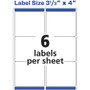 Avery Vibrant Inkjet Color-Print Labels w/ Sure Feed, 3.33 x 4, Matte White, 120/PK