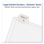 Avery Preprinted Legal Exhibit Side Tab Index Dividers, Allstate Style, 10-Tab, 4, 11 x 8.5, White, 25/Pack