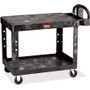 Rubbermaid Commercial 4525 HD 2-Shelf Utility Cart Flat Shelf (Med) - 2 Shelf - Push Handle Handle - 500 lb Load Capacity - 4 Casters - 5" Caster Size