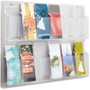 Safco 12 Pamphlet Pocket Display Rack - 12 Pocket(s) - 20.37" Height x 30" Width x 2" Depth - Break Resistant - Clear - Plastic