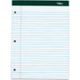 TOPS Docket 3-hole Punched Legal Ruled Legal Pads - 100 Sheets - Double Stitched - 0.34" Ruled - 16 lb Basis Weight - 8 1/2" x 11 3/4" Sheet Size