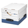 Bankers Box PRESTO Ergonomic Design Storage Boxes, Letter/Legal Files, 12.88" x 16.5" x 10.38", White/Blue, 12/Carton (FEL0063601) View Product Image