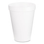 Dart Foam Drink Cups, 12 oz, Squat, White, 1,000/Carton