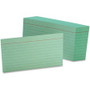 Oxford Colored Ruled Index Cards - Front Ruling Surface - Ruled Front Ruling - 90 lb Basis Weight - 3" x 5" Sheet Size - Green Paper