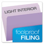 Pendaflex Colored File Folders, Straight Tabs, Letter Size, Lavender/Light Lavender, 100/Box